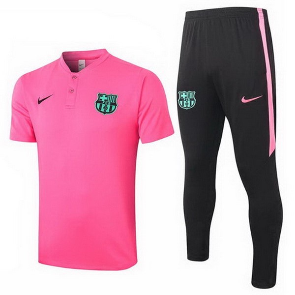 Polo Barcelona Conjunto Completo 2020 2021 Rosa Negro